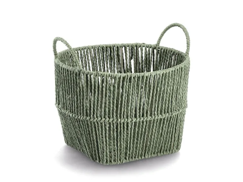 Aufbewahrungskorb Papiergeflecht Ø 30 cm x 21 cm Salbei*Zeller Hot