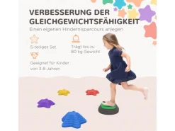 ZONEKiZ Outdoor-Spielzeug|Flusssteine 5-tlg. für Kinder Rutschfest bis 80 kg Belastbar für Outdoor