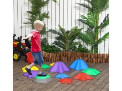 ZONEKiZ Outdoor-Spielzeug|Flusssteine 11-tlg. für Kinder Balance Rutschfeste Motorik