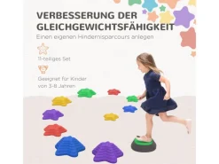 ZONEKiZ Outdoor-Spielzeug|Flusssteine 11-tlg. für Kinder Balance Rutschfeste Motorik